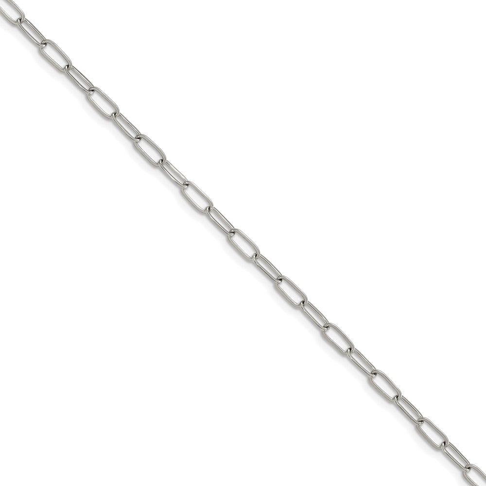 Chisel Stainless Steel Polished Elongated Open Link Paperclip 6.5 inch + 1.25 inch Bracelet SRB3051-6.5