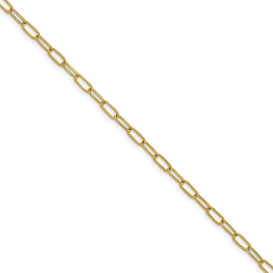 Chisel Stainless Steel Polished Yellow IP-plated Elongated Open Link Paperclip 6.5 inch Bracelet with 1 inch Extension SRB3052-6.5