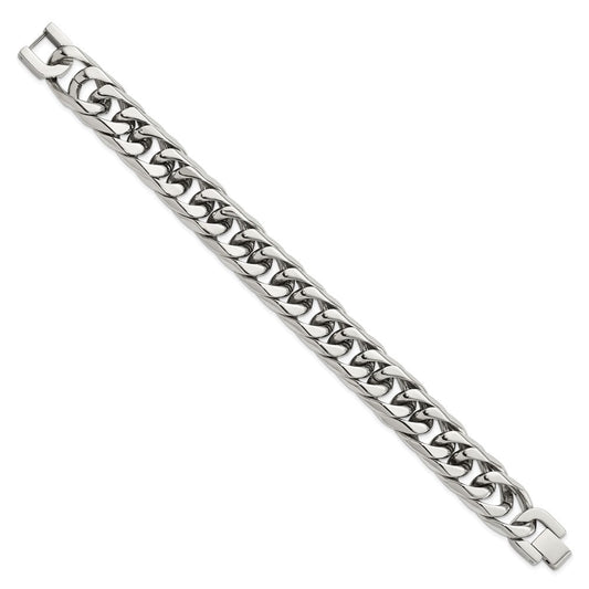 Chisel Stainless Steel Polished 8.25 inch Heavy Curb Link Bracelet SRB3067-8.25