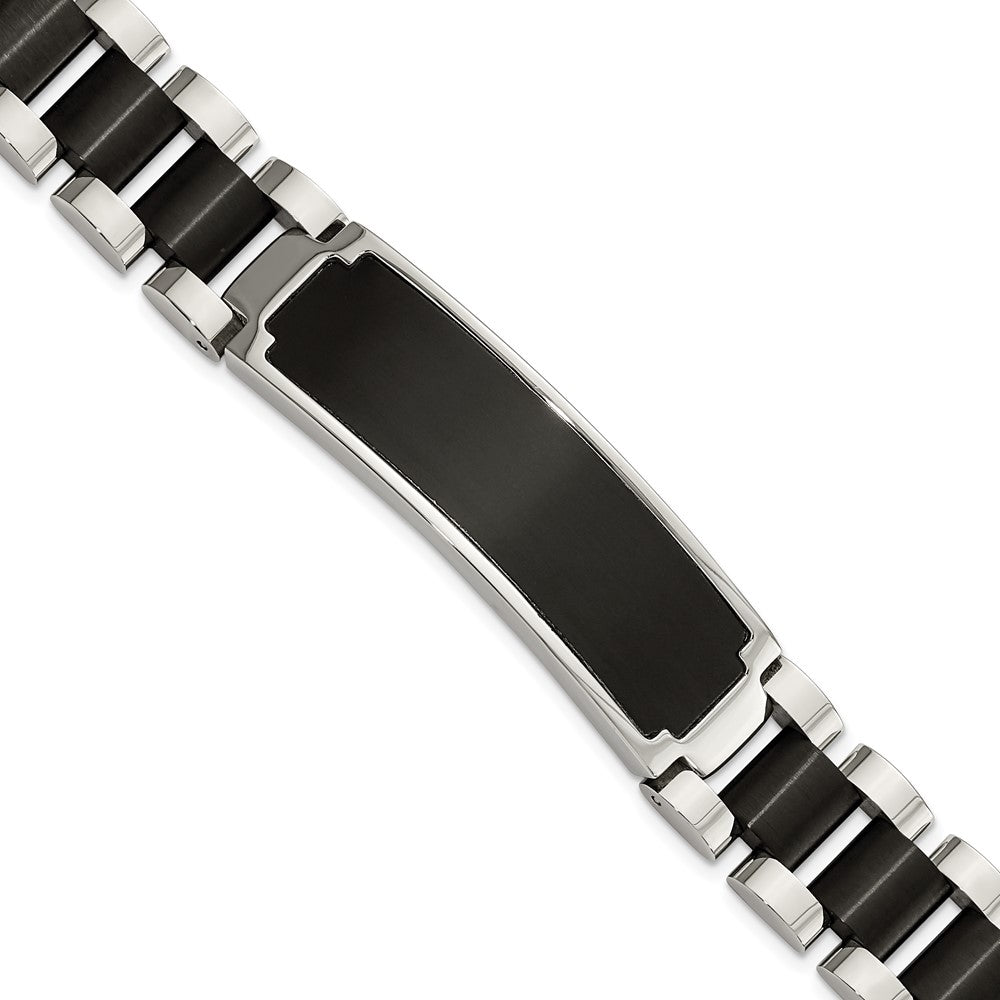 Chisel Stainless Steel Brushed and Polished Black IP-plated 8.5 inch ID Bracelet SRB3078-8.5