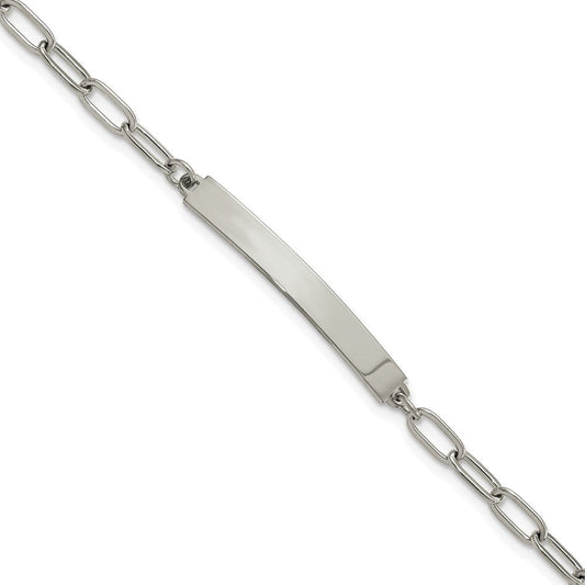 Chisel Stainless Steel Polished Paperclip Link Chain 6.5 inch with 1.25 inch ID Bracelet SRB3146-6.5