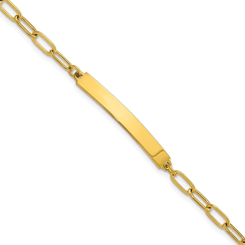 Chisel Stainless Steel Polished Yellow IP-plated Paperclip Link Chain 6.5 inch ID Bracelet with 1.25 inch Extension SRB3147-6.5