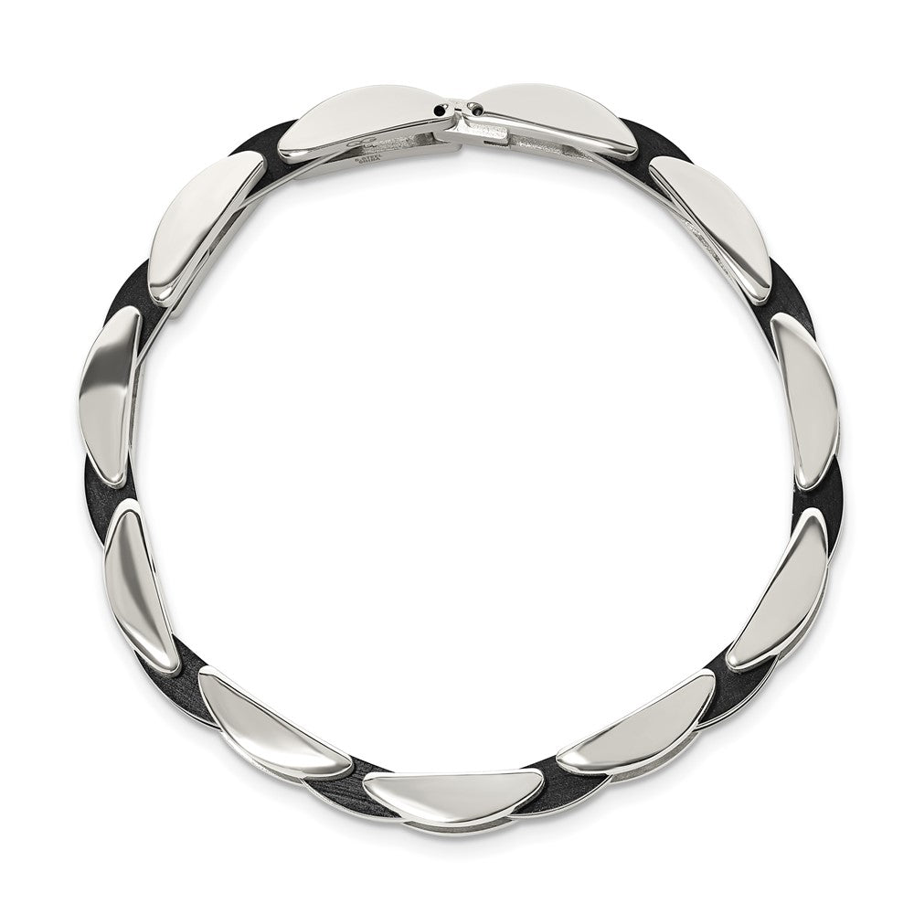 Chisel Stainless Steel Polished Black IP-plated 8.5 inch Bracelet SRB3156-8.5