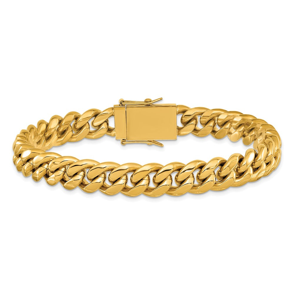 Chisel Stainless Steel Polished Yellow IP-plated with CZ 9.25 inch Curb Link Bracelet SRB3218-9.25