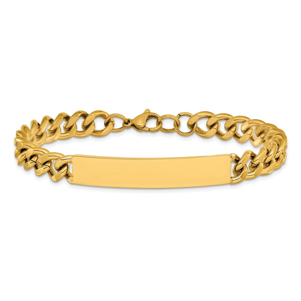 Chisel Stainless Steel Polished Yellow IP-plated Curb Link 8.5 inch ID Bracelet SRB3229-8.5