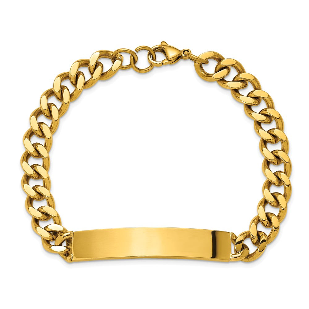 Chisel Stainless Steel Polished Yellow IP-plated Curb Link 8.5 inch ID Bracelet SRB3229-8.5