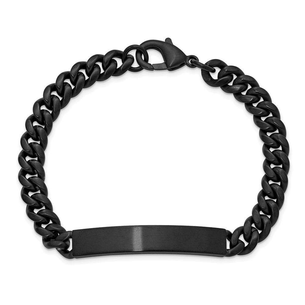 Chisel Stainless Steel Brushed Black IP-plated Curb Link 8mm 8.5 inch ID Bracelet SRB3287-8.5