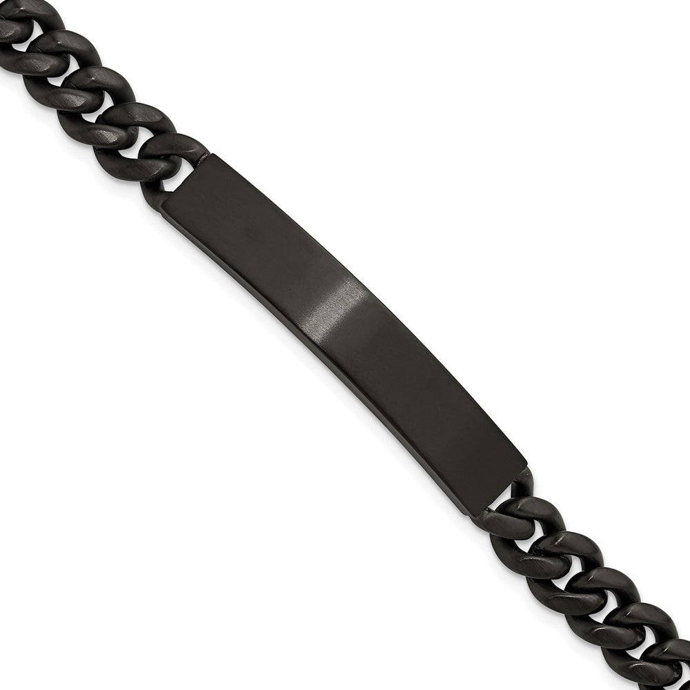 Chisel Stainless Steel Brushed Black IP-plated Curb Link 8mm 8.5 inch ID Bracelet SRB3287-8.5