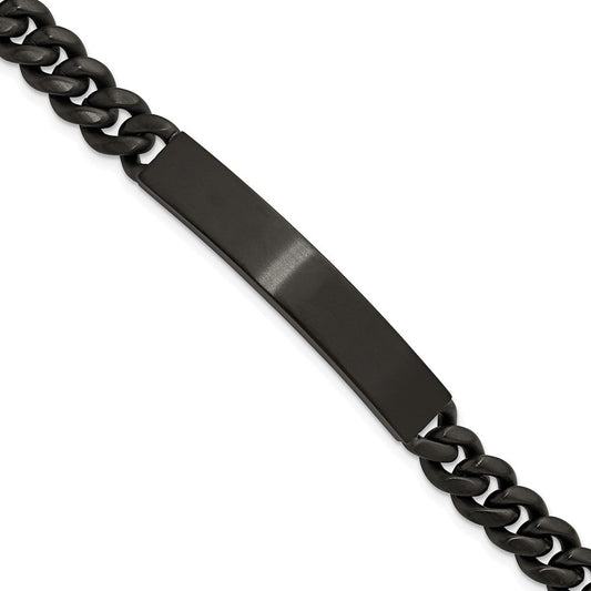 Chisel Stainless Steel Brushed Black IP-plated Curb Link 8mm 8.5 inch ID Bracelet SRB3287-8.5