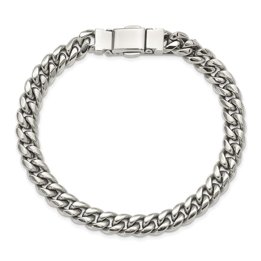 Chisel Stainless Steel Polished 8mm 8 inch Link Bracelet SRB3290-8