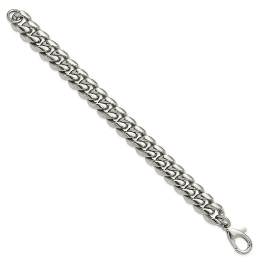 Chisel Stainless Steel Polished 14mm 8.5 inch Curb Link Bracelet SRB3305-8.5