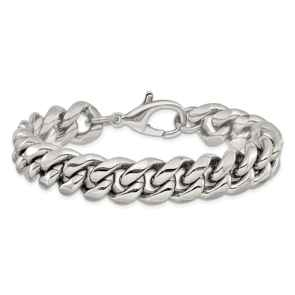 Chisel Stainless Steel Polished 14mm 8.5 inch Curb Link Bracelet SRB3305-8.5