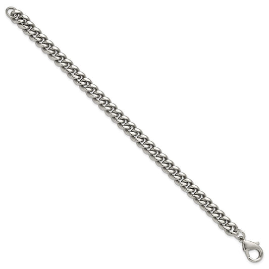 Chisel Stainless Steel Polished 8mm 8.5 inch Curb Link Bracelet SRB3306-8.5