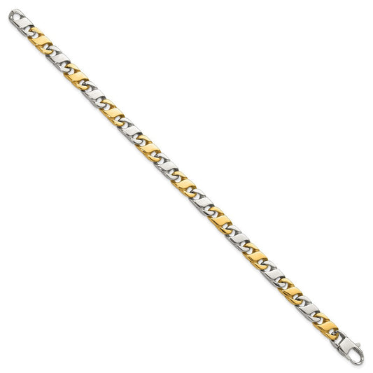 Chisel Stainless Steel Polished Yellow IP-plated 6mm 8.5 inch Infinity Link Bracelet SRB3308-8.5