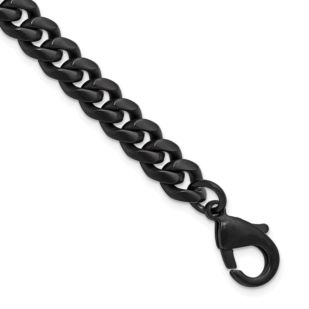 Chisel Stainless Steel Polished 8mm Black IP-plated 8.5 inch Curb Link Bracelet SRB3310-8.5