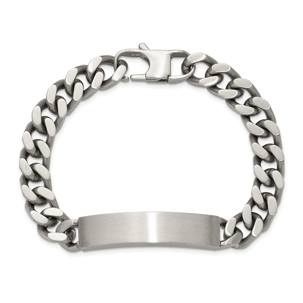 Chisel Stainless Steel Brushed and Polished Curb Link 8.5 inch ID Bracelet SRB3325-8.5