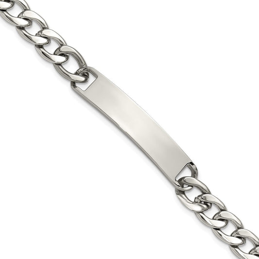Chisel Stainless Steel Polished Curb Link 7.75 inch ID Bracelet SRB3327-8