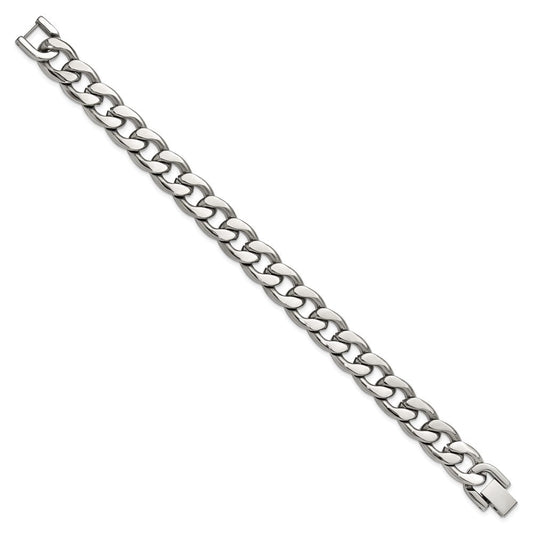 Chisel Stainless Steel Polished 8 inch Curb Link Bracelet SRB3328-8