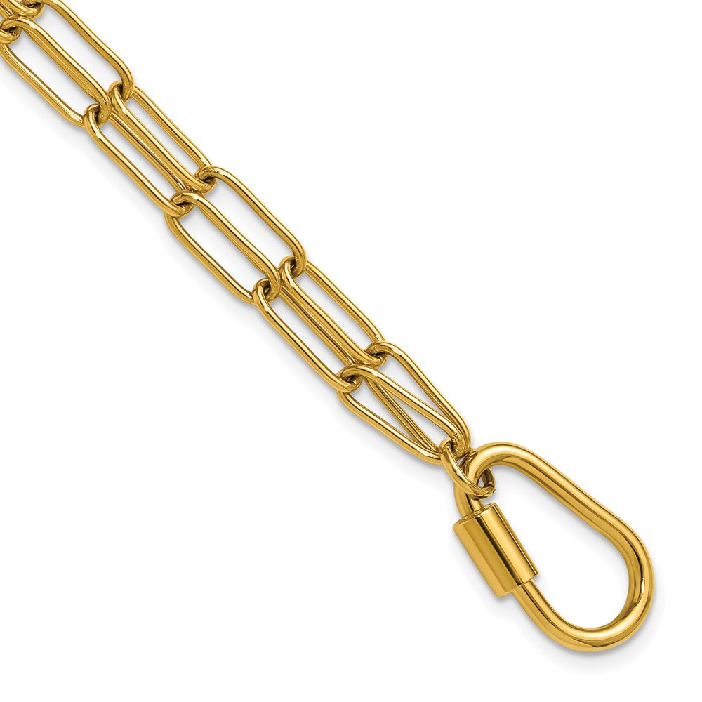 Chisel Stainless Steel Polished Yellow IP-plated Two-Strand 8 inch Paperclip Link Bracelet SRB3359-8