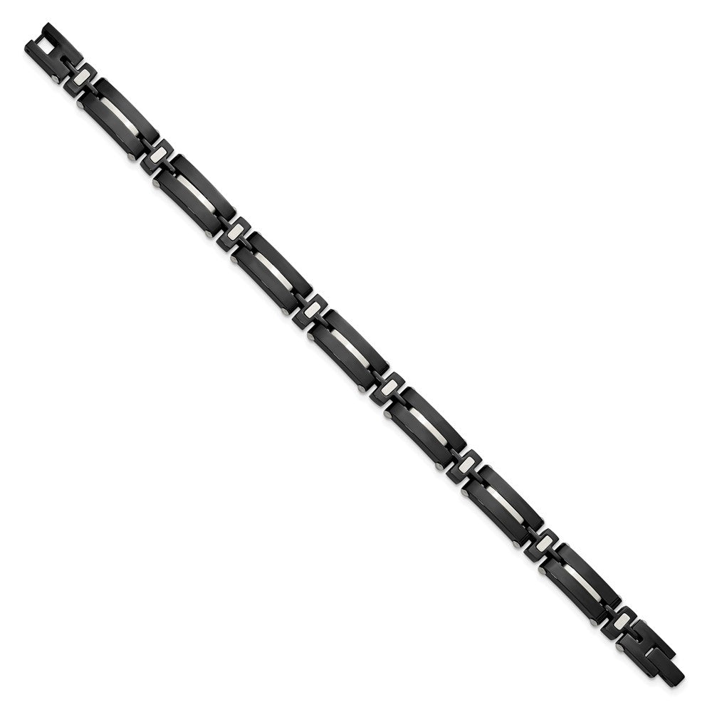 Chisel Stainless Steel Polished Black IP-plated 8.75 inch Link Bracelet SRB3372-8.75