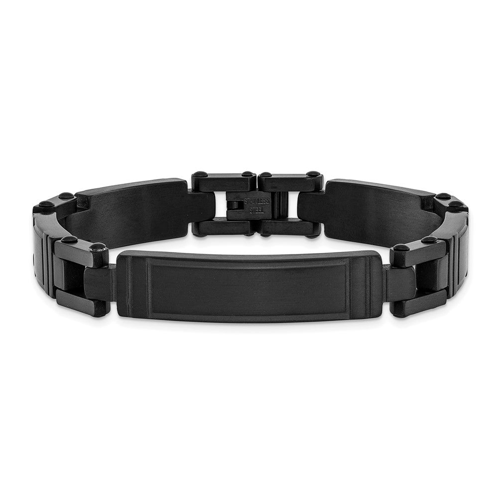 Chisel Stainless Steel Brushed Black IP-plated 8.25 inch ID Bracelet SRB3383-8.25
