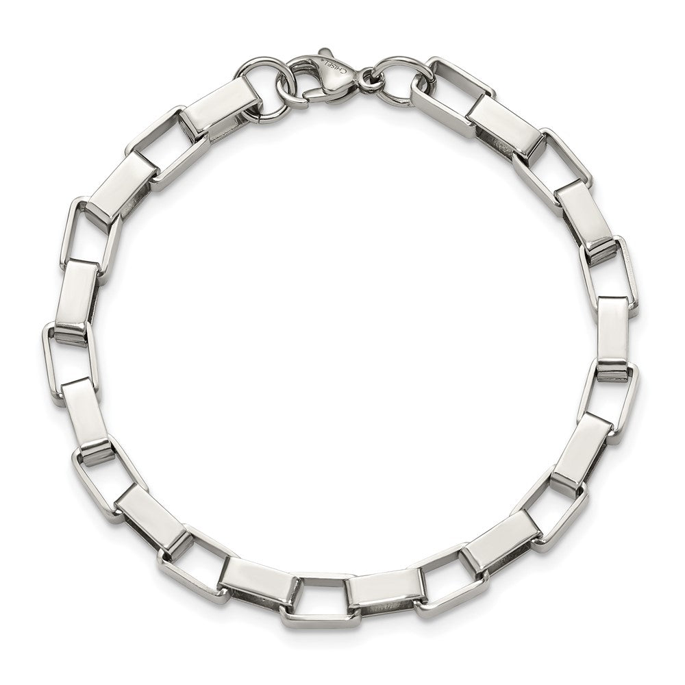 Chisel Stainless Steel Polished 8 inch Square Link Bracelet SRB371-8