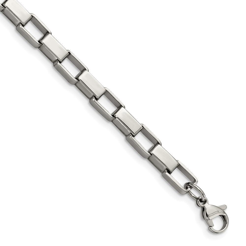 Chisel Stainless Steel Polished 8 inch Square Link Bracelet SRB371-8