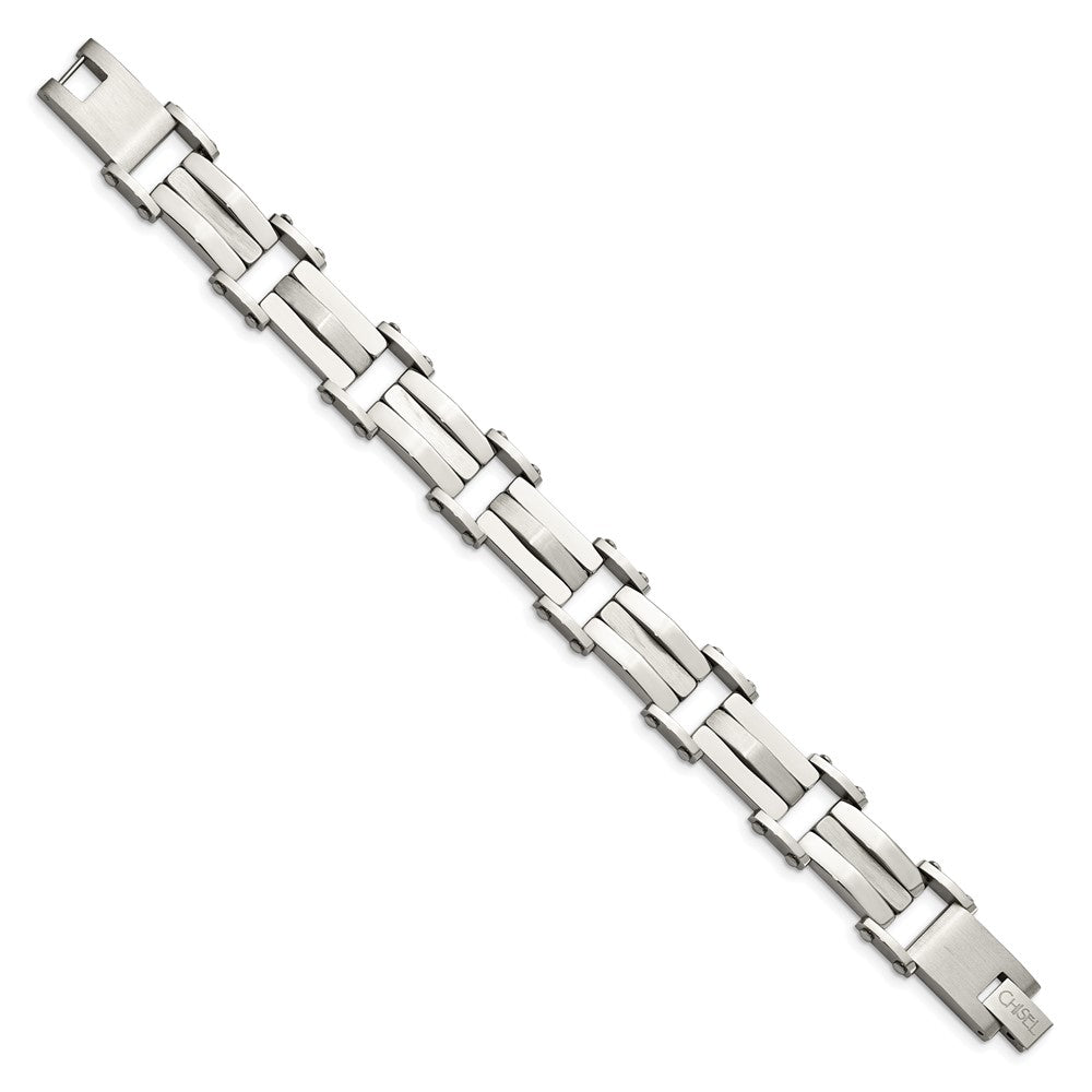 Chisel Stainless Steel Brushed and Polished 8.5 inch Link Bracelet SRB494-8.5