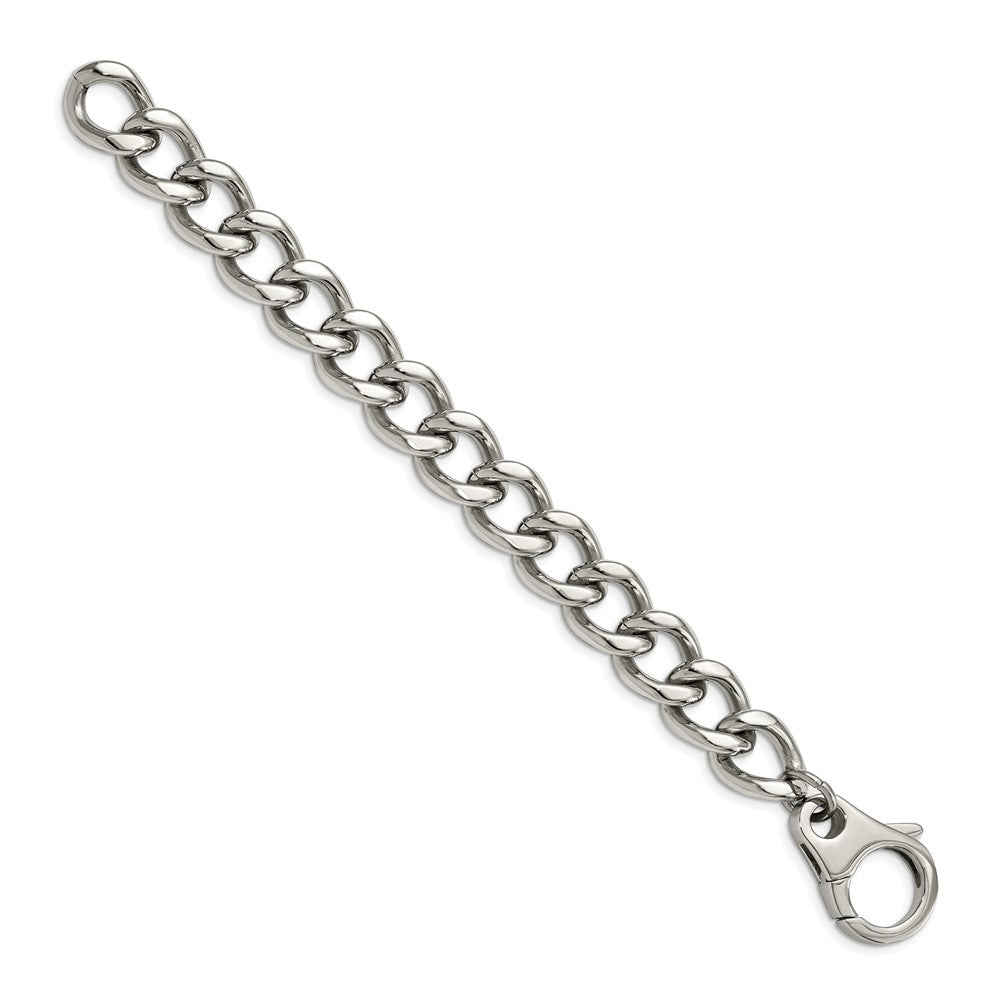 Chisel Stainless Steel Polished 8.5 inch Large Curb Link Bracelet SRB514-8.5