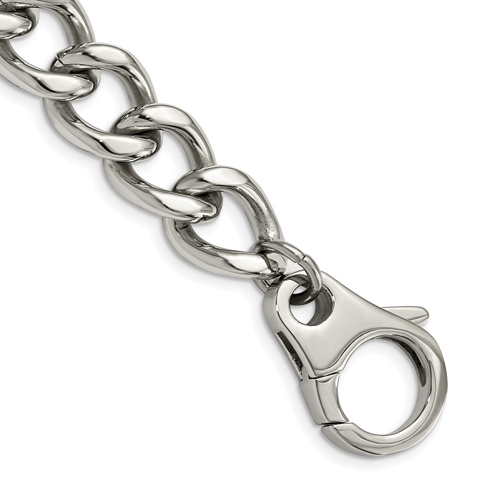 Chisel Stainless Steel Polished 8.5 inch Large Curb Link Bracelet SRB514-8.5