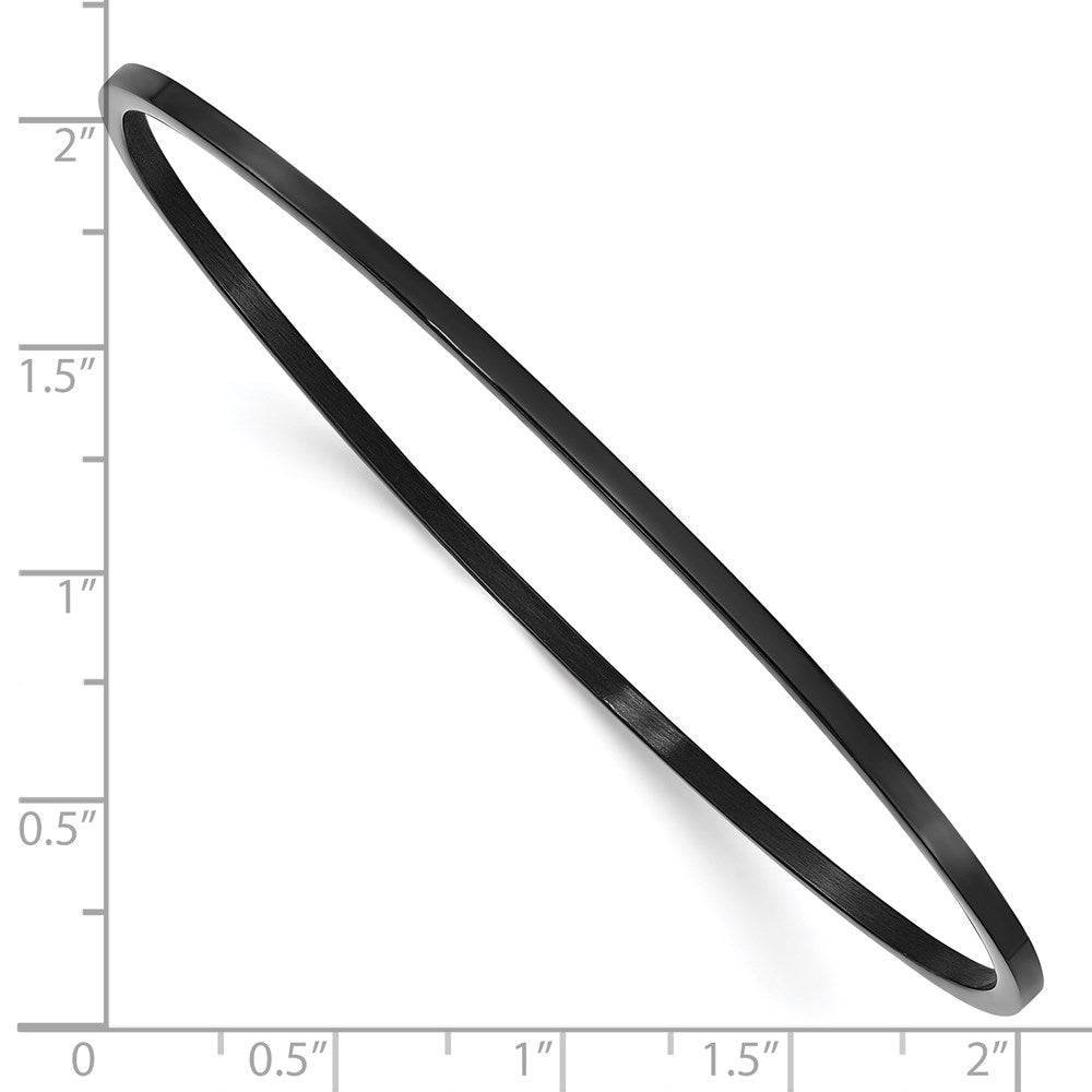 Chisel Stainless Steel Polished Black IP-plated 2mm Bangle SRB847BP