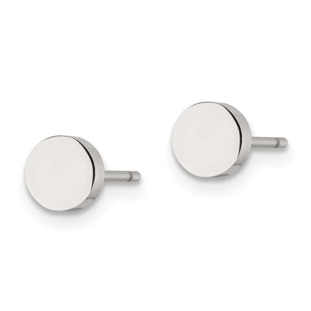 SRE1179 Chisel Stainless Steel Polished Circle Post Earrings