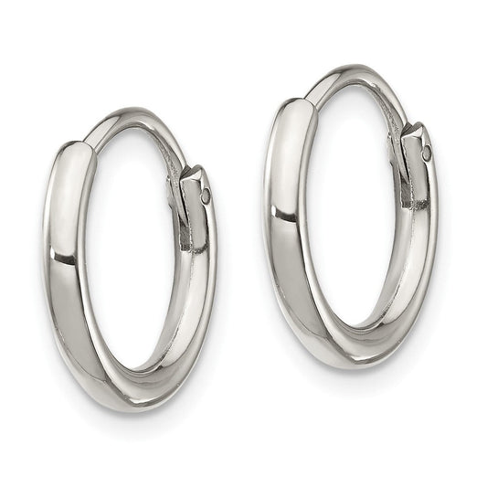 SRE1374 Chisel Stainless Steel Polished 2mm Endless Hoop Earrings