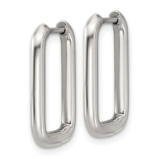 SRE1810 Stainless Steel Polsihed 2.5mm Square Hinged Hoop Earrings