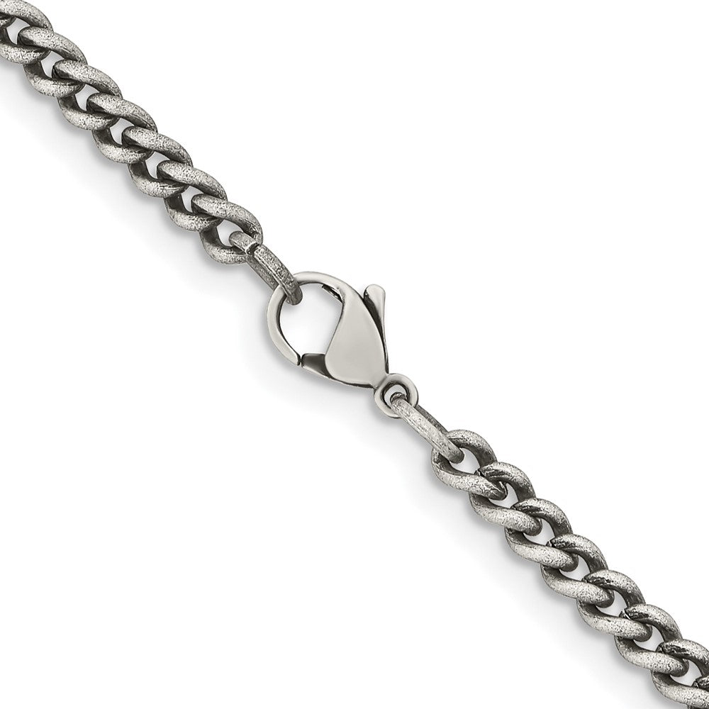 Chisel Stainless Steel Antiqued 4mm 22 inch Round Curb ChainSRN1007