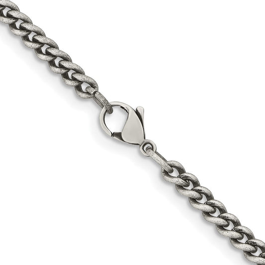Chisel Stainless Steel Antiqued 4mm 22 inch Round Curb ChainSRN1007
