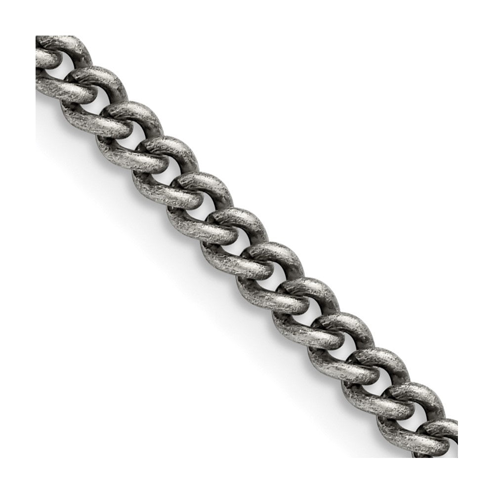 Chisel Stainless Steel Antiqued 4mm 18 inch Round Curb ChainSRN1007