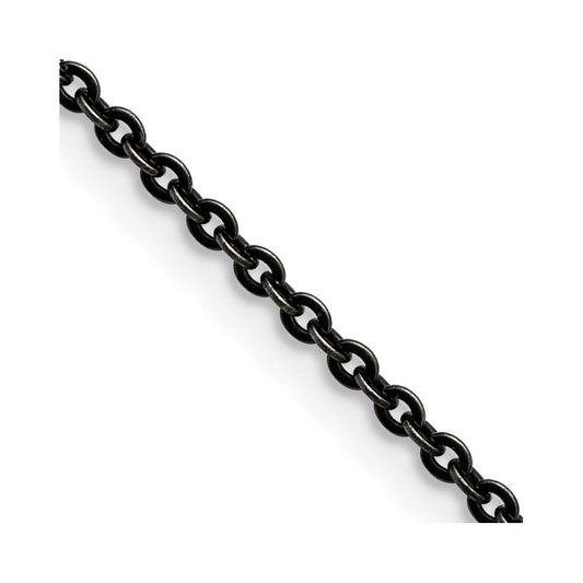 Chisel Stainless Steel Oxidized 18 inch Cable ChainSRN1282