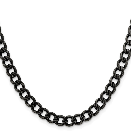 Chisel Stainless Steel Antiqued 6.7mm 24 inch Curb ChainSRN1610
