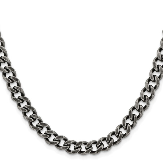 Chisel Stainless Steel Oxidized 7.5mm 22 inch Curb ChainSRN1611