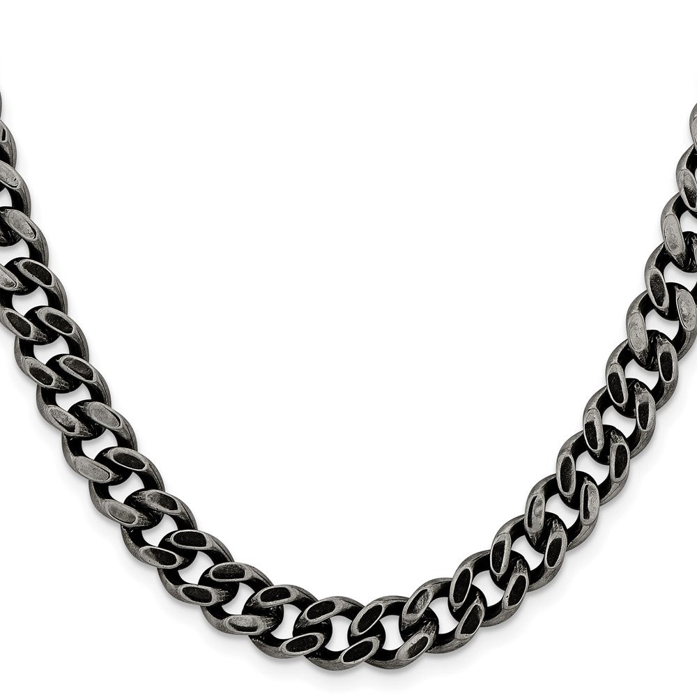 Chisel Stainless Steel Oxidized 9.25mm 22 inch Curb ChainSRN1612