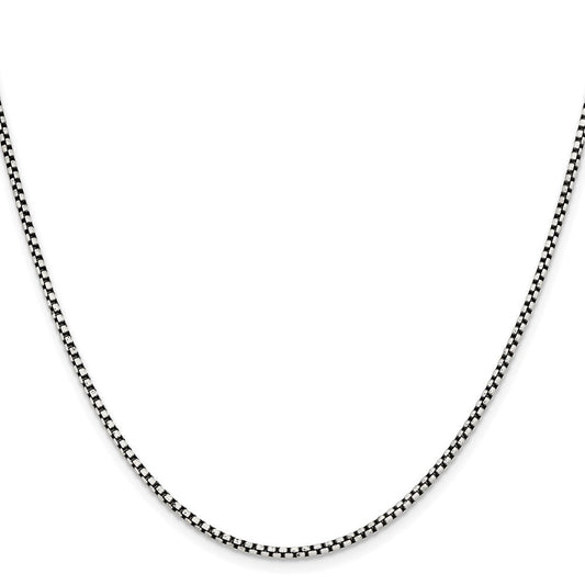 Chisel Stainless Steel Antiqued 2.25mm 20 inch Box ChainSRN1613
