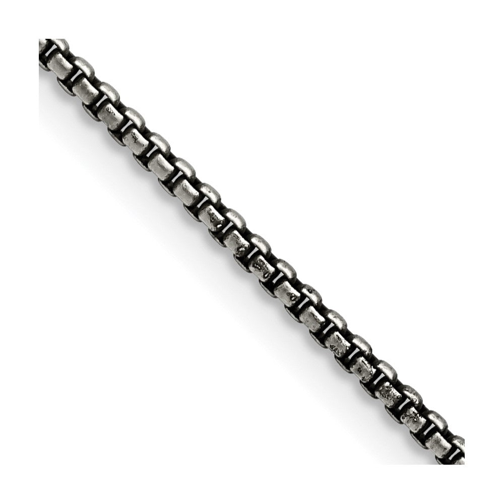 Chisel Stainless Steel Antiqued 2.25mm 18 inch Box ChainSRN1613