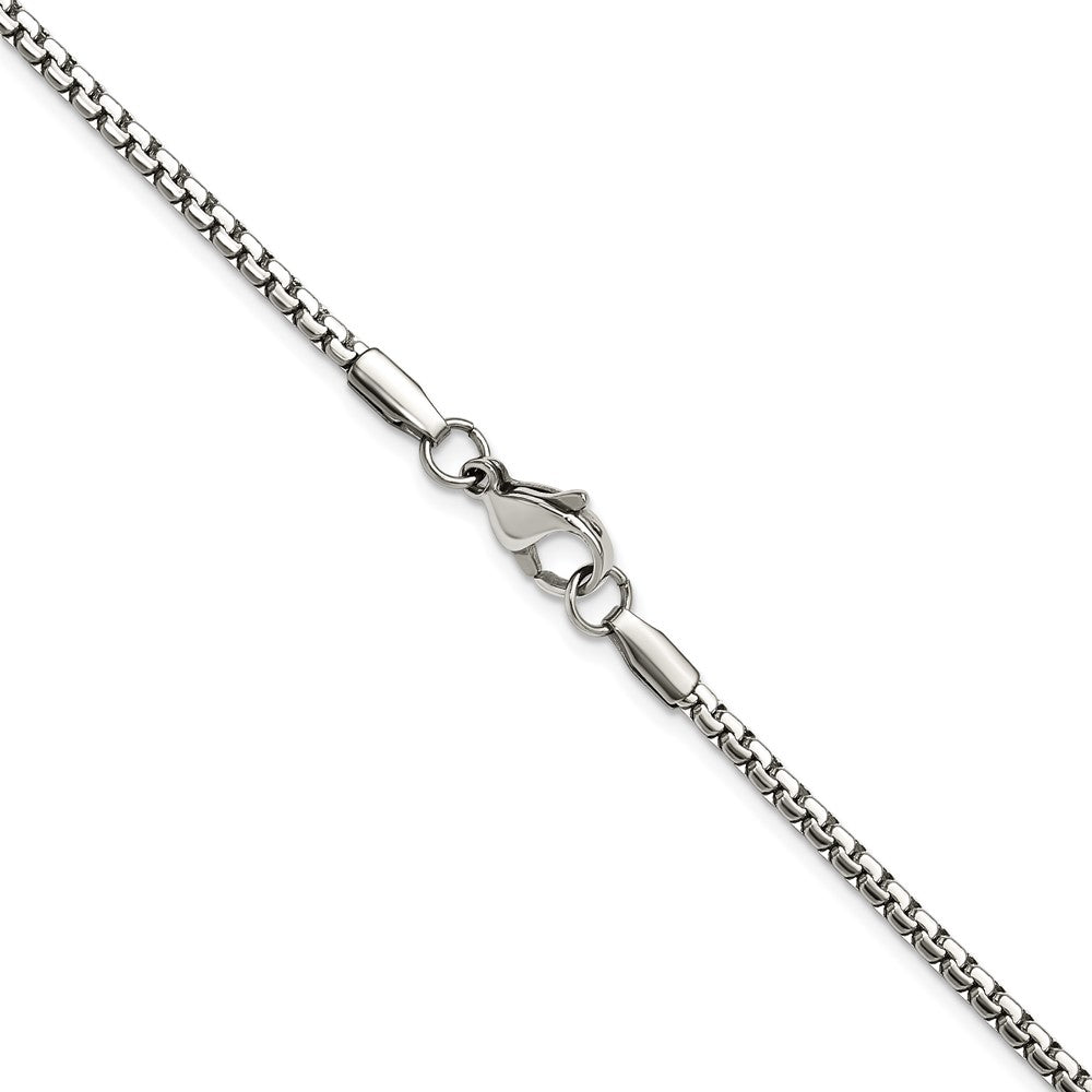 Chisel Stainless Steel Polished 2.5mm 20 inch Fancy Box ChainSRN1615