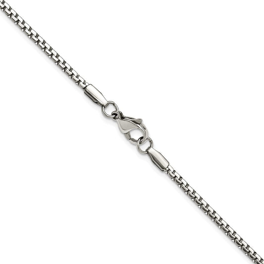 Chisel Stainless Steel Polished 2.5mm 20 inch Fancy Box ChainSRN1615