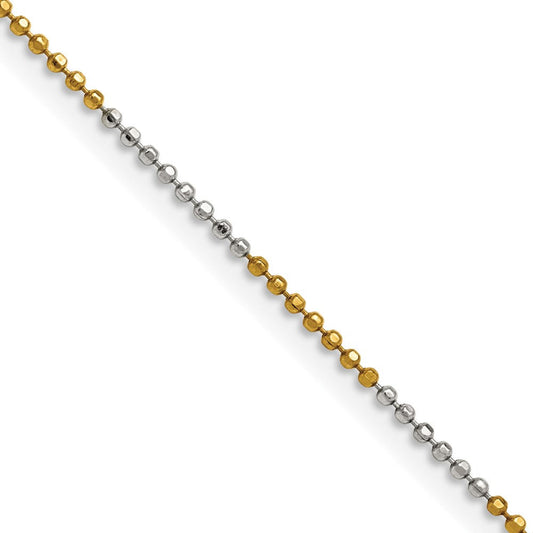 Chisel Two-tone Brass 1.5mm 16 inch Ball ChainSRN206