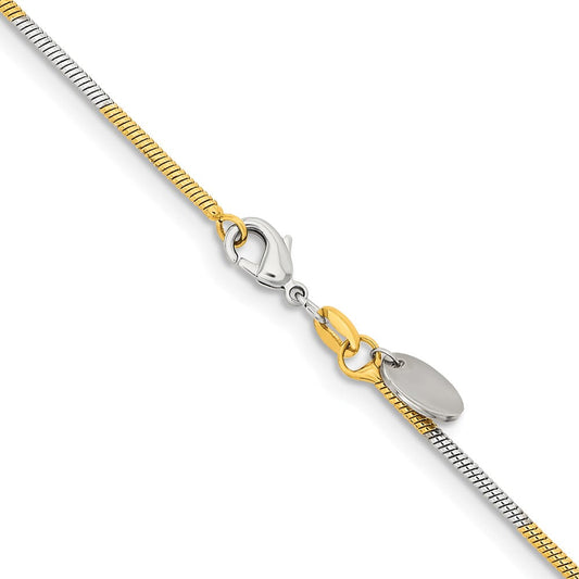 Chisel Two-tone Brass 1.00mm 24 inch Snake ChainSRN209