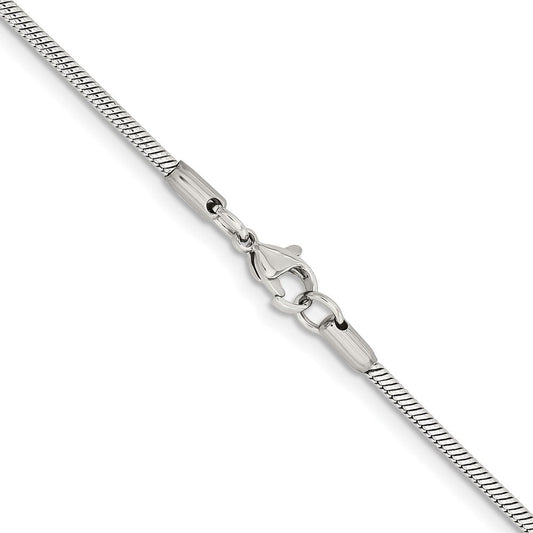 Chisel Stainless Steel Polished 2mm 22 inch Snake ChainSRN217