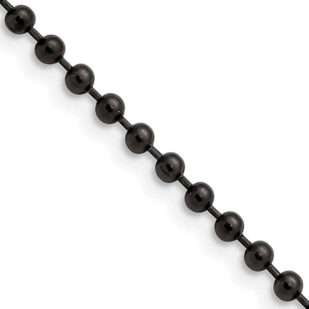 Chisel Stainless Steel Polished Black IP-plated 3mm 18 inch Ball ChainSRN223BP
