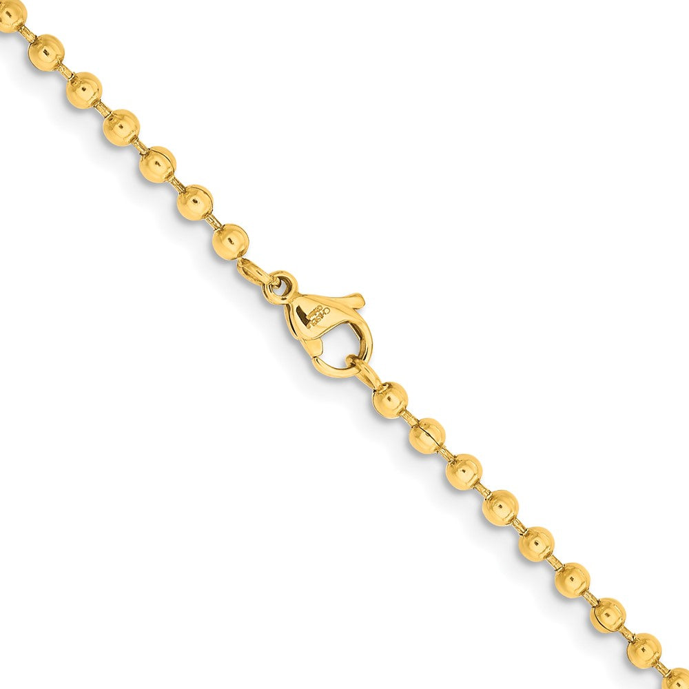 Chisel Stainless Steel Polished Yellow IP-plated 3mm 22 inch Ball ChainSRN223GP